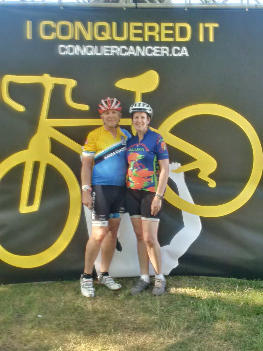 scmaceo's tweet photo. #TheRideTO. We made it! 94km yesterday and 114km today. Flats, winds, heat, but we made it! https://t.co/dn7n42tXFS