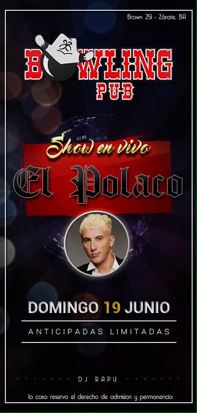 Bowling_Pub's tweet photo. Mañana lunes de 18hs a 20hs en MIMO CAFÉ venta de entradas $80 ! 
#DomingoBowling #ElPolaco #Fiesta #NoCuelgues! https://t.co/pssgPntQS7