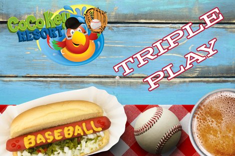 OMACocoKey's tweet image. Come to CoCo Key all next week for $1 hotdogs, $2 drafts, and thrills at the waterpark during Triple Play week!