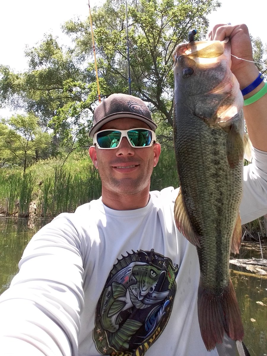 Hammered The Bass Today! Protect your skin with a #BassCamo SPF50 long sleeve shirt &amp; face shield!  Great Products!