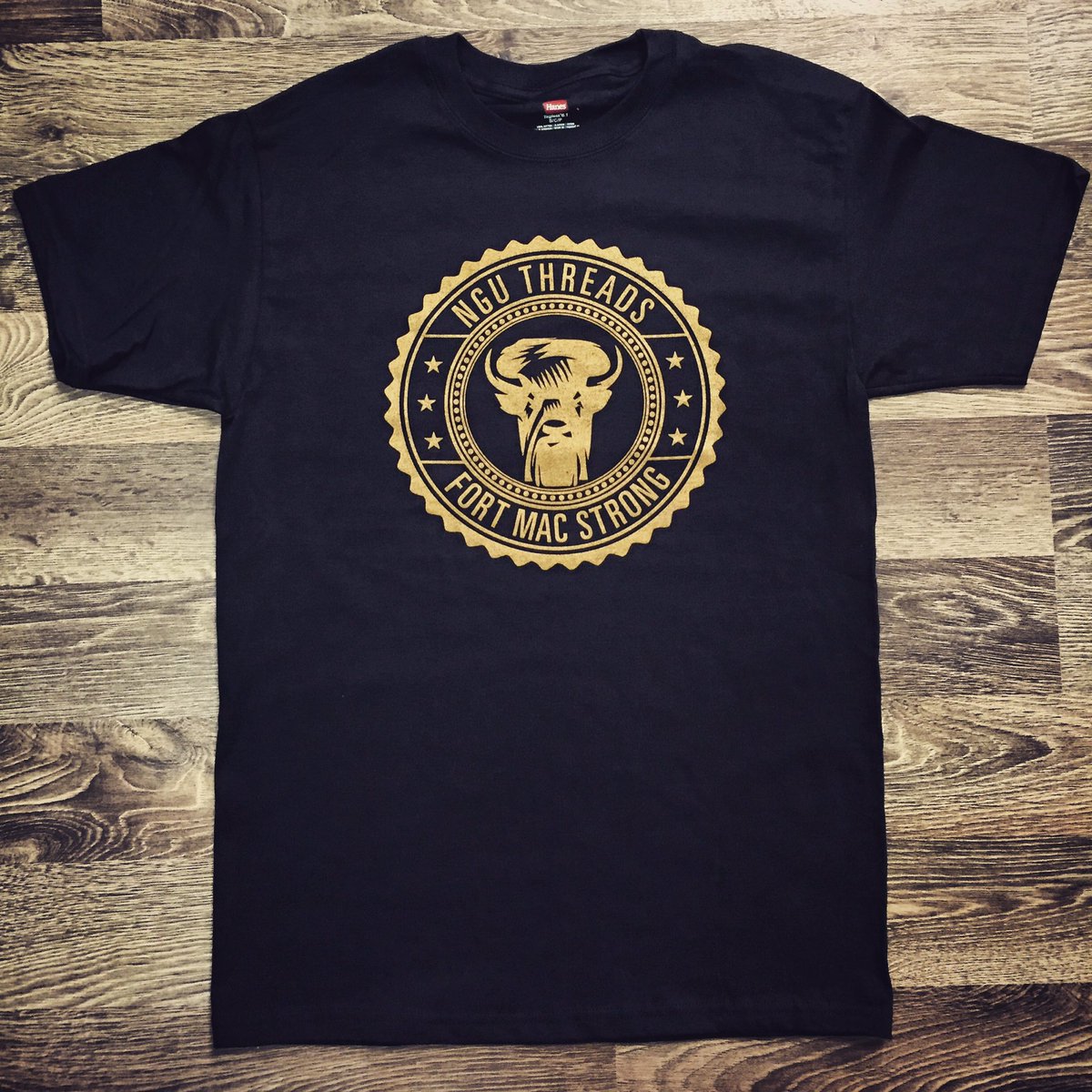 NeverGiveUpEd's tweet photo. Our Fort Mac Strong shirts! $25 + GST. proceeds are going to Red Cross Canada! #FortMacFire #ymmfire nguthreads.ca https://t.co/mqT9git3GF