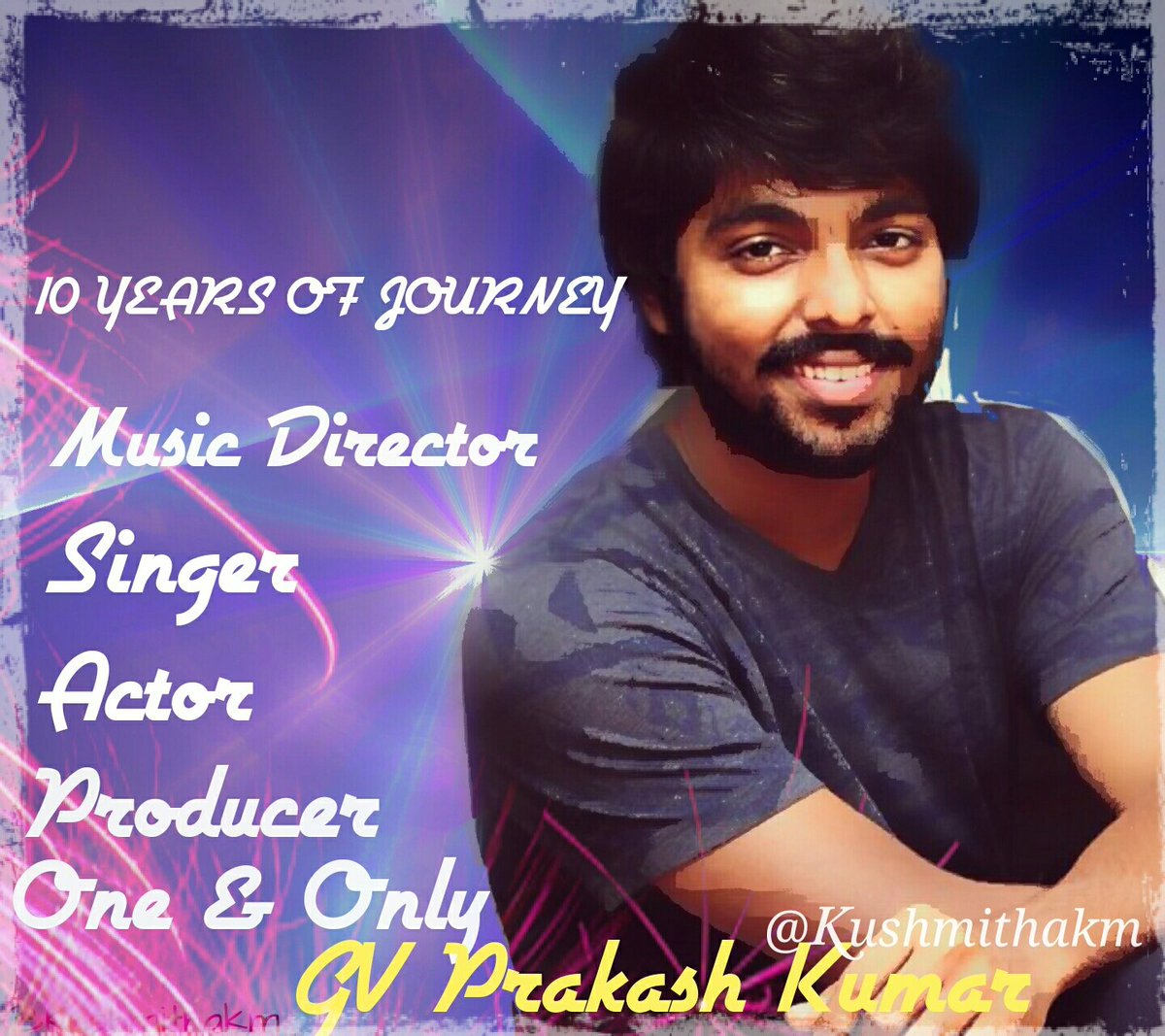 #HappyBirthDayGVP
From #ChikuBukuRaile to #Ennakuinnoruperirruku 😎
Music director,singer,actor&producer @gvprakash😘💕