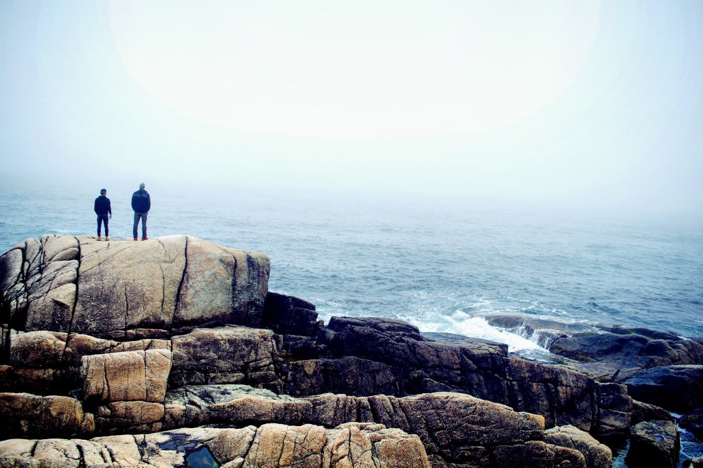 ASTHIRD's tweet photo. The Lord brings us Brothers to help us face life's raging seas  @JayTomas8 #NovaScotia #bros #ocean #fog #Prov27:17 https://t.co/Gi4T8EcbLM