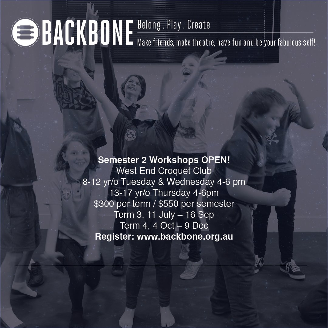 Our Semester 2 workshops are up and open! backbone.org.au/children-young…