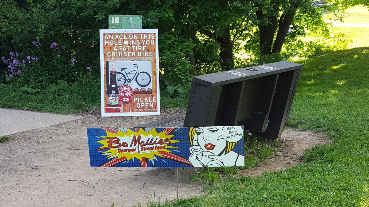 BoMallies's tweet photo. 18th hole sponsor at The Pickle Disc Golf Tournament in Sheboygan,  WI. 
#discgolf https://t.co/y7Vx1wHoV5