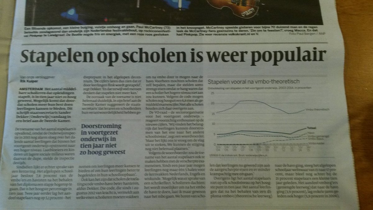 Mijn ervaring: vanwege dyslexie te laag startniveau, eindelijk je echte niveau mogen doen <a href="/volkskrant/">de Volkskrant</a> #stapelen