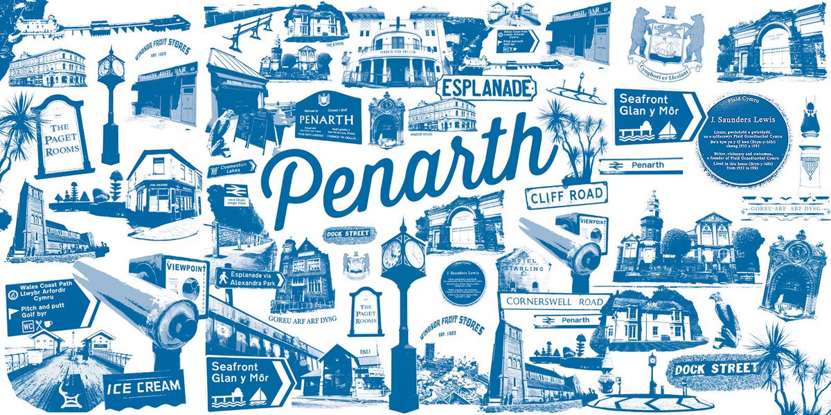 Our Penarth print from <a href="/ILovesTheDiff/">I Loves The ‘Diff</a> is making us smile #penarthhour