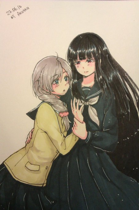 「looking at another skirt」 illustration images(Oldest)