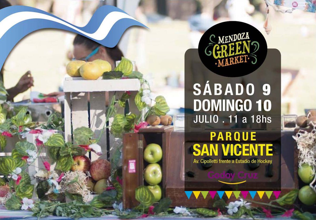 MzaGreenMarket's tweet photo. @MzaGreenMarket se viste de celeste y blanco! Volvemos el 9 y 10 de Julio al Parque San Vicente -  @MuniGodoyCruz https://t.co/uoIOgAebkJ