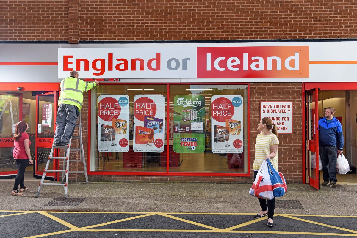 IcelandFoods's tweet photo. GUYS, quick reminder that we're a supermarket and are not currently playing in the Euros. Isn't the stadium nice? 🤗 https://t.co/z4x2Ekgnfu