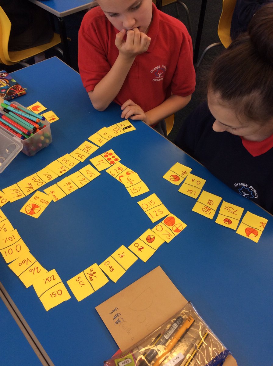 GPA_UPP's tweet photo. We made our own dominoes in Year 5 today to show deep understanding of fraction, decimal and percentage equivalence. https://t.co/RodMV05lM8