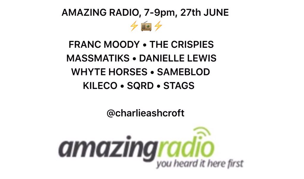 charlieashcroft's tweet image. Back on @amazingradio tonight at 7pm! Join me for bags of underground gems ✨ amazingradio.com/audition