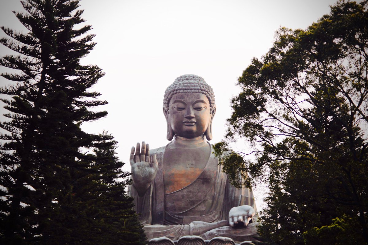 When you finish your hike, sweaty&tired, being greeted by this amazing Buddha statue #buddha #lantautrail #HongKong