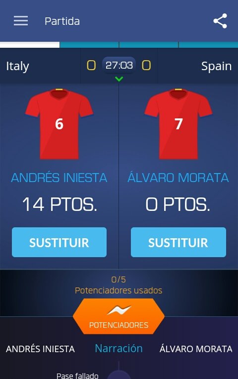EduBernardez12's tweet photo. Acabo de utilizar a Double Up el Andrés Iniesta en @ultimatefanlive para el #ITA contra #ESP https://t.co/9QjC5PhMfY