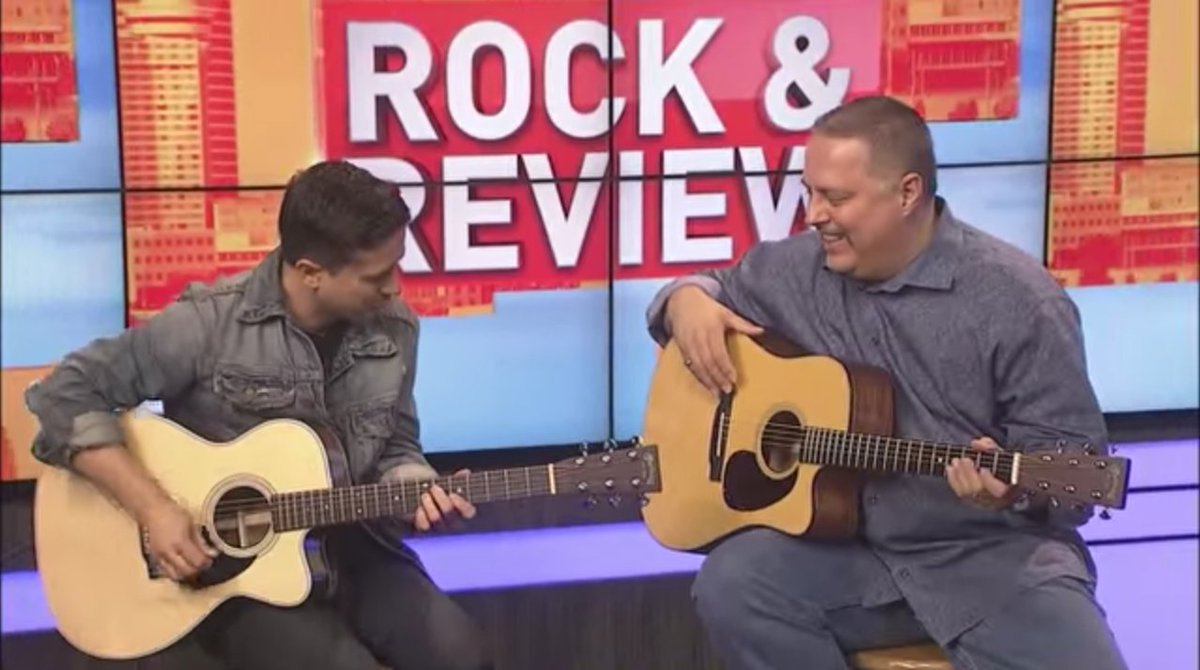 MartinGuitar's tweet photo. Martin artist @coreycongilio shows off the new Martin models on @FOXNashville https://t.co/80ZUhLsmoS https://t.co/y3VEjGwUWE