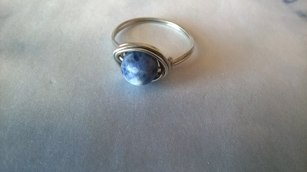AlwaysnBlossom's tweet photo. natural Sodalite ring artisan wire wrapped stone bead bl… https://t.co/GuznynHZ70 #KikisCollections #WireWrappedRing https://t.co/0cTIJyQhSM