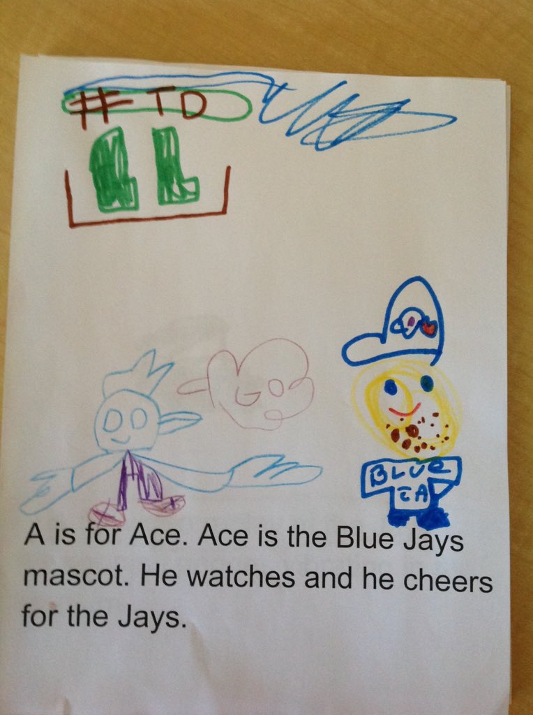 HeatherBaxter8's tweet photo. @ACE_00 @BlueJays look who made our "B is for Blue Jays" book written by our Kindergarten class in Stratford https://t.co/wnaZhjhomW