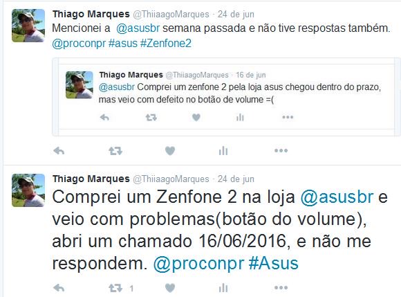 tmarques26's tweet photo. Consegui contato com @asusbr, enviei o aparelho de volta, agora aguardo o retorno de um novo. #Zenfone2 @proconpr https://t.co/bfCYodcbK6