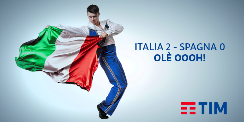 TIM_Official's tweet photo. OLÈ! Abbiamo schivato le furie rosse e ora voliamo ai quarti! Grazie #Azzurri! #ItaliaSpagna #Euro2016 https://t.co/adffUZ1JYA