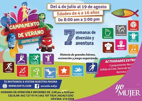 Campamento de verano #Cafys.
 Te ofrece 7 semanas de diversion y aventura.
 !contáctalos ya! ;) oficina: 216 03 08