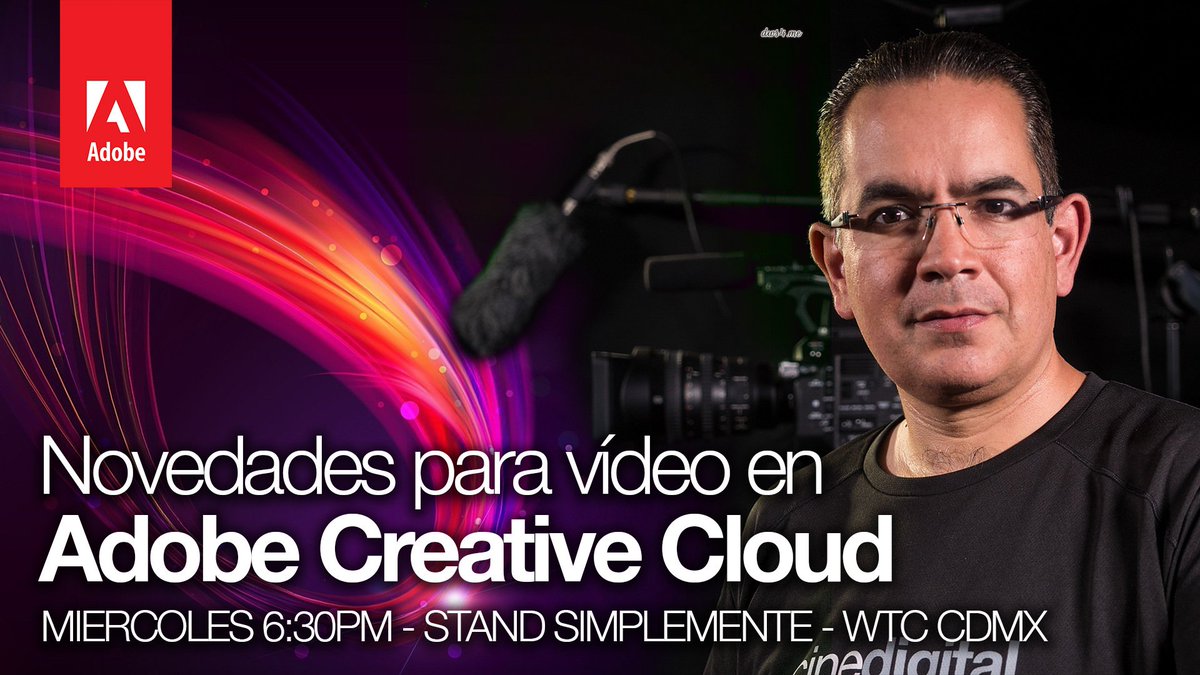 CineDigitaltv's tweet photo. Los esperamos el miércoles a las 6:30pm en el stand de @simplementeMX con @AdobeLat en el WTC CDMX, #ExpoTelemundo https://t.co/UP9O19W2QN