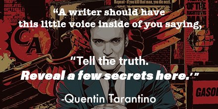 Filmtools's tweet photo. Inspiration from Quentin Tarantino. #createart #moviolalearning #creatorinspiration https://t.co/80xlo8MPqm