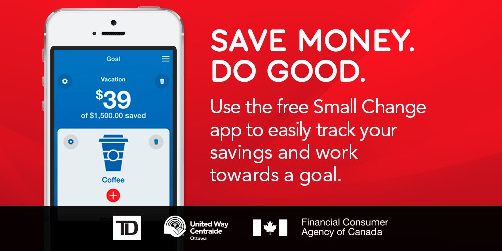 UnitedWayEO's tweet photo. #SmallChangeApp helps people save money & do good in Ottawa. @FCACan's Jane Rooney explains https://t.co/lGo4EtEA5k https://t.co/v7ZH57QjW8