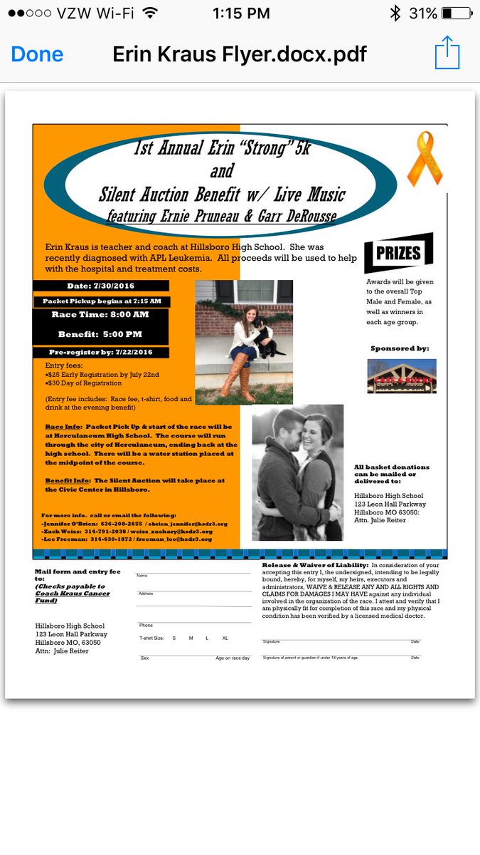 Get your training going.. Only 1 month left until Erin "Strong" 5k. Make sure to sign up!