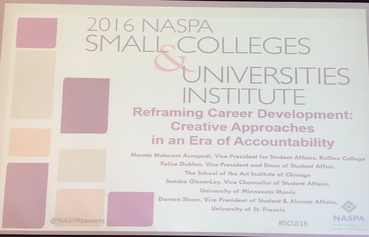 NASPAscu's tweet photo. #SCUI16 another beneficial presentation on Career Dev. by @MamtaAccapadi @DamonSloan @fdublonsaic #SandraOlson-Lay https://t.co/1aBRpSfAyj