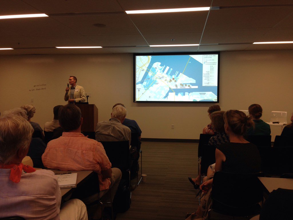 GBHForumNetwork's tweet photo. Sea level rise talk @BSAAIA now. Packed room to noodle how Boston will tackle this #wateriscoming #ResilientBOS https://t.co/M0GBw3CvM8