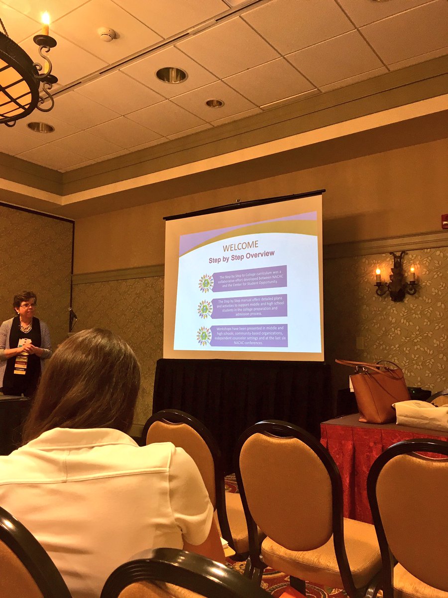 sandy_cos's tweet photo. Learning about the Step by Step booklet from @NACAC at @PACACconference #PACAC2016 https://t.co/IhVyZ8Bypb