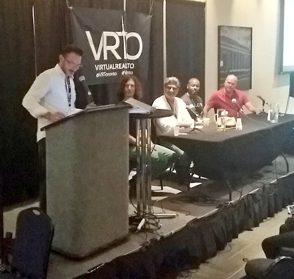 VRToronto's tweet image. Big panel on #AR #Holograms w .@htmlfusion .@SulonTech .@ARHTMedia .@awecompany  at #VRTOC2016 #vr #Toronto