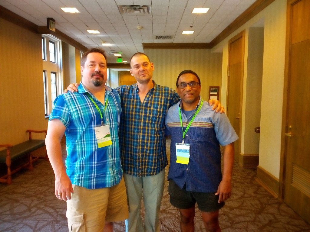 Comput4Humanity's tweet image. Roy &amp;amp; Derrick from Cancer Computer, and Anton from the Galaxy Project, #GalaxyProject #GCC2016