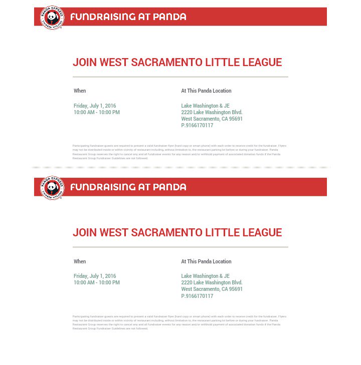 Dine at Panda Express July 1st &amp; Support WSLL!