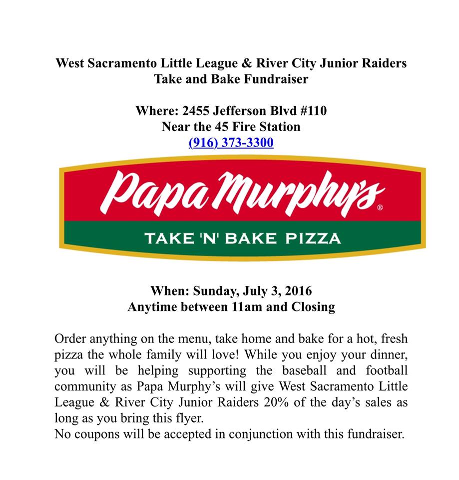 Dine at Papa Murphy's July 3rd &amp; Support WSLL