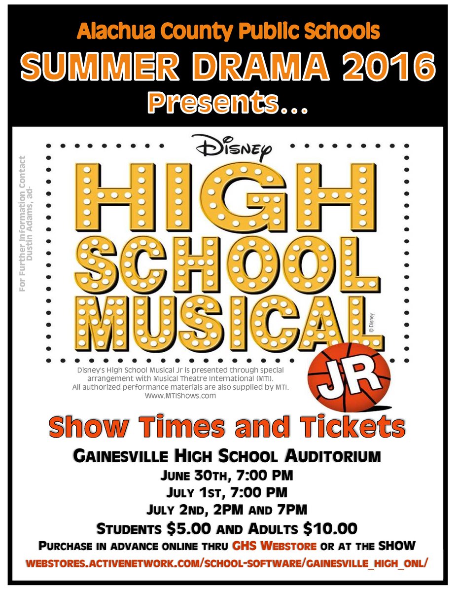Don't miss the Summer Drama Program performance of High School Musical Jr., June 30-July 2. bit.ly/28ZY1uk