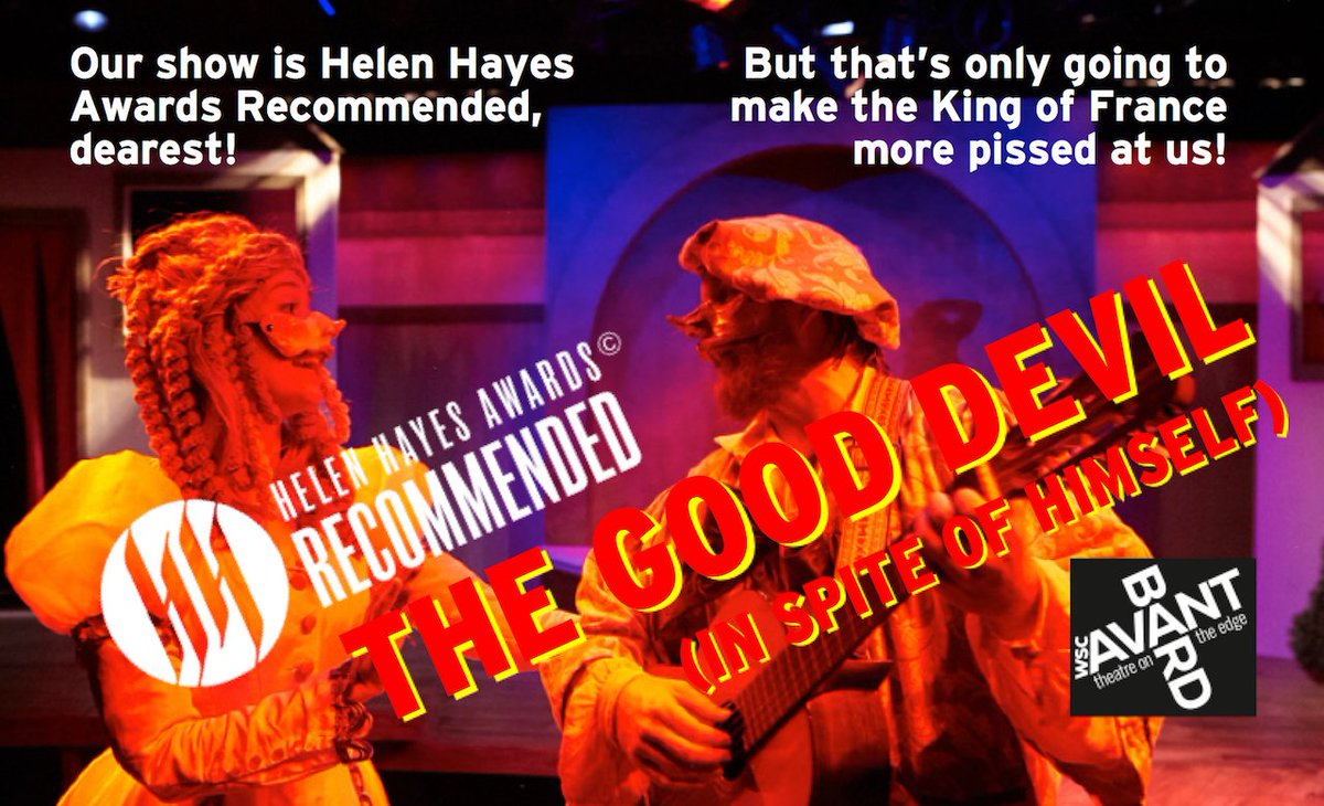 AvantBard's tweet photo. THE GOOD DEVIL is @HelenHayesAward Recommended! #AvantGoodDevil @theatreWash For more info: https://t.co/Qe9lL2YSnw https://t.co/AHJNAhcXsu