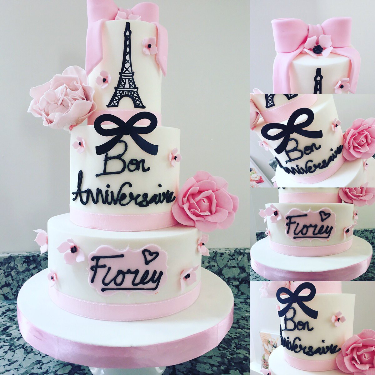Beaumontsbakery's tweet photo. A little French number for a 6yr olds birthday. #french #birthdaycake #celebrationcake #sugarflowers #weddingcake https://t.co/9WxdD7C2Nh