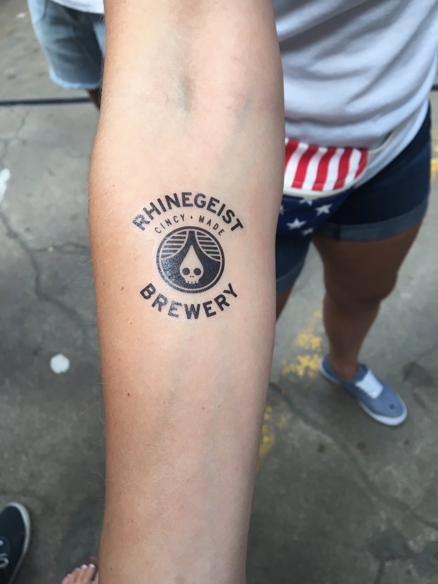 rhinegeist's tweet photo. A party's not a party unless you have temporary tattoos. #threeyearsofthirst https://t.co/umrEufsdOY