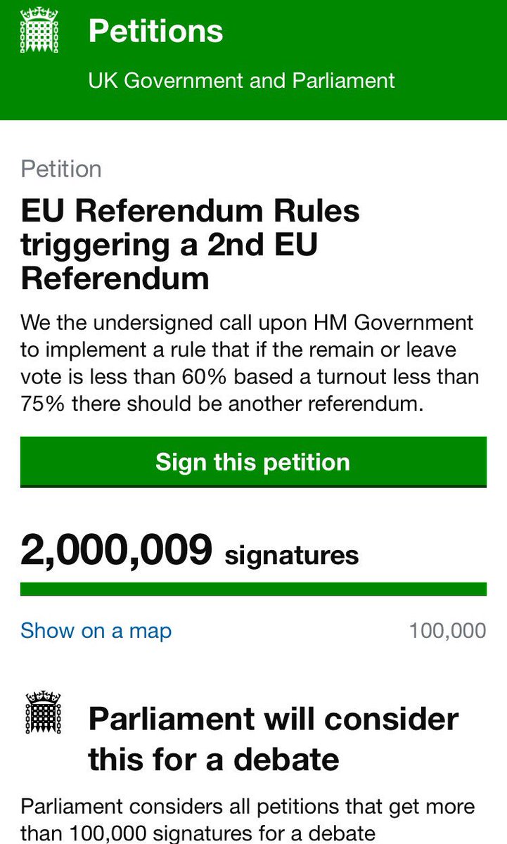 Simon_Cullen's tweet photo. #breaking More than 2 million people have now signed a petition calling for a 2nd #EUReferandum after #brexit result https://t.co/N8deX64Fc5