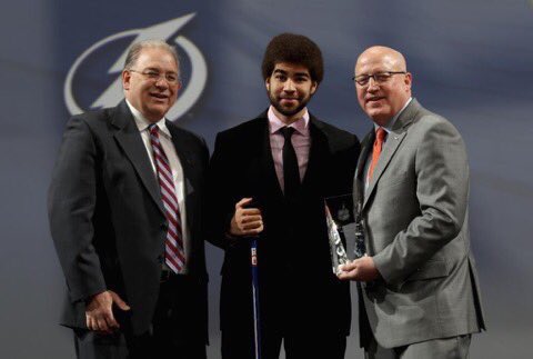 SFBears's tweet image. Stick tap to @NeilDoef_19 of @SFBears who received the EJ McGuire Award of Excellence today at the @NHL  #NHLDraft