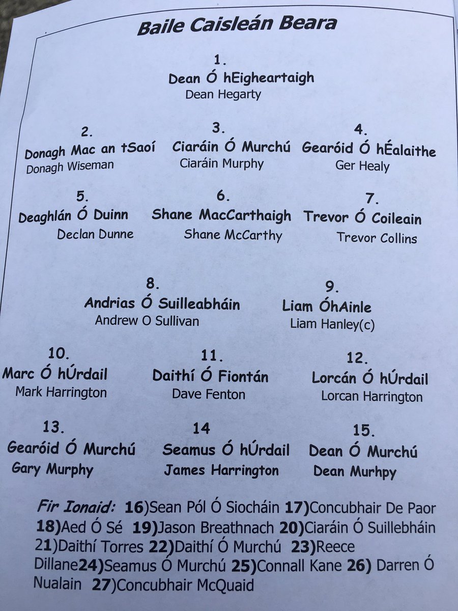 ctb_gaa's tweet photo. @OfficialCorkGAA @SportsCork  team sheet PIFC 
Town v Kiskeam #ComeOnTheTown https://t.co/PjQKXYf66b