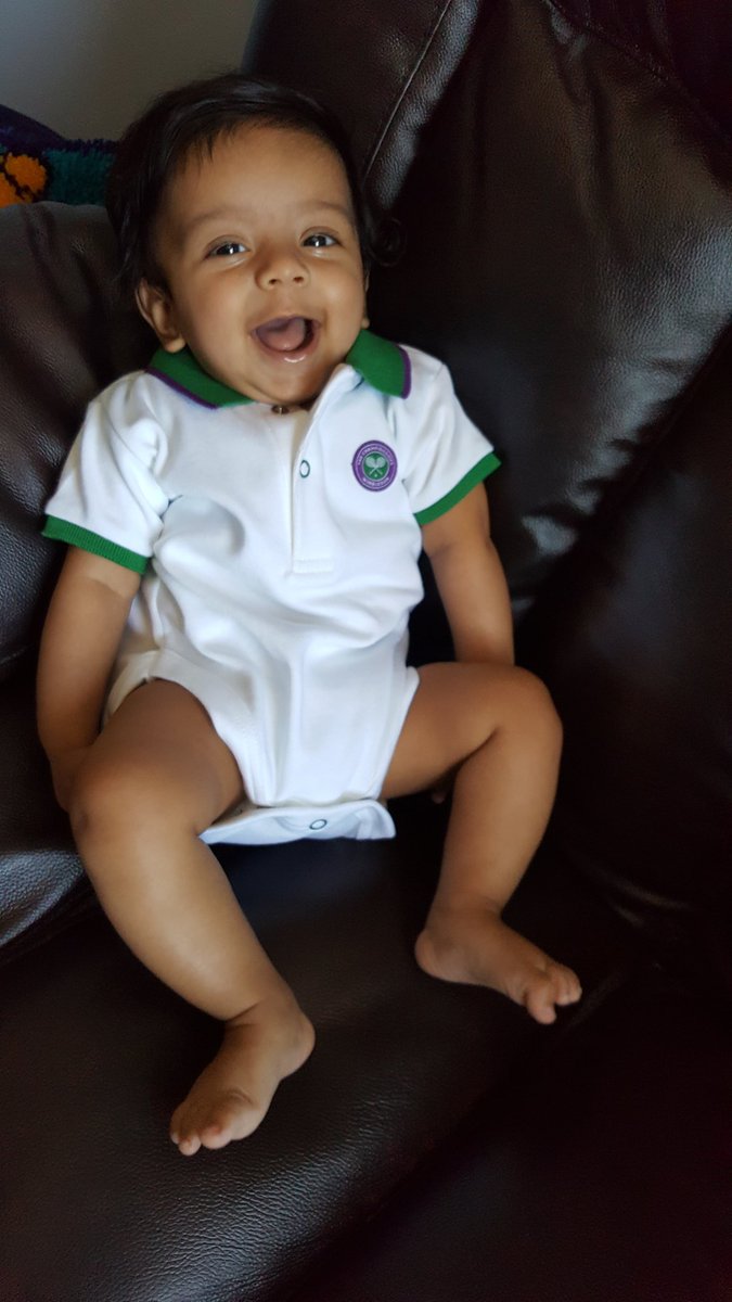 nisha_rx's tweet photo. Bought this onesie last year @Wimbledon for this little guy! He can't wait to watch @rogerfederer #Wimbledon2016 https://t.co/5LjRs5gjNZ