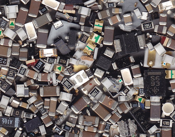 I call this piece "Pick &amp; Place machine leavings on a scanner" #art 
Full image  : electricstuff.co.uk/ppleavings.jpg