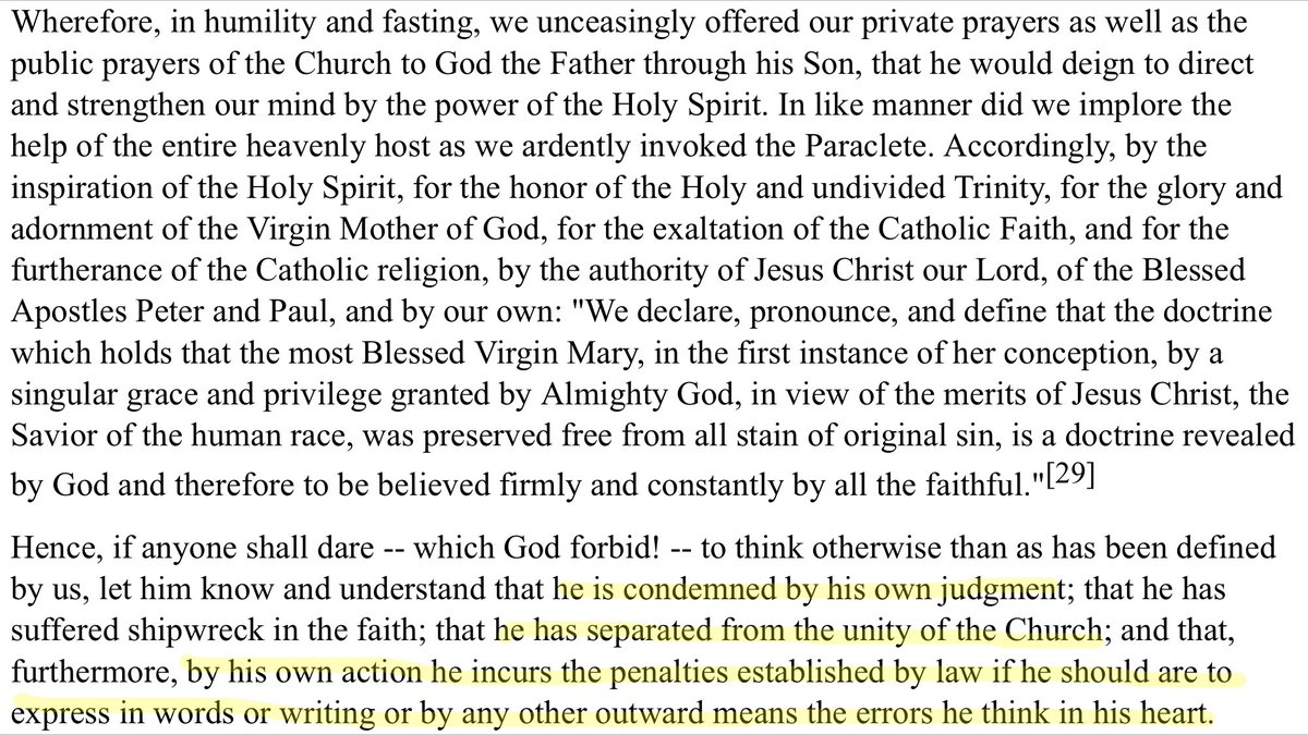 A heretic separates himself. If externalized (public) he incurs penalties by his own action (ipso facto).