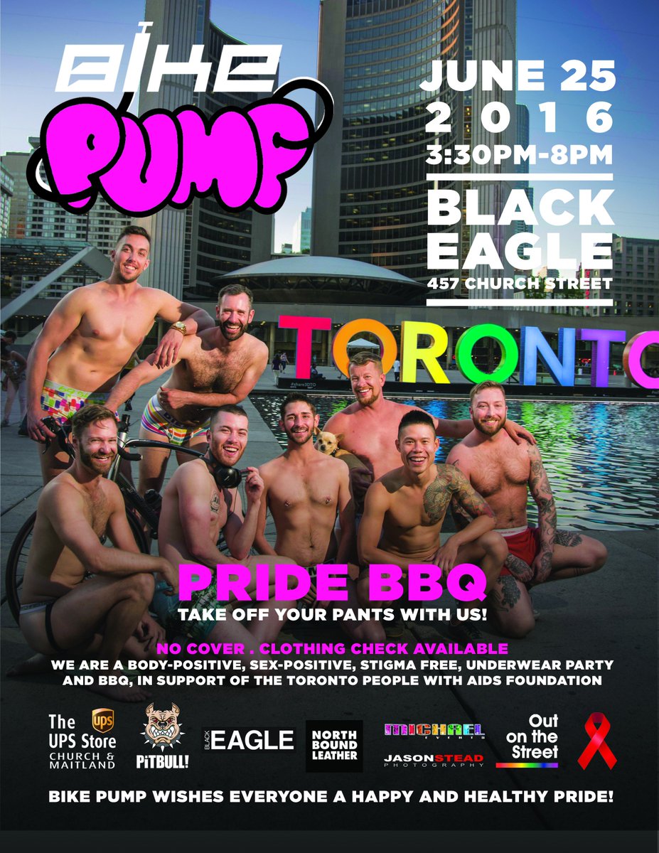 BikePumpToronto's tweet photo. Today at 3:30pm!😎 @TPWA @F4LBR @eagletoronto @GayTorontoEvent @DXHomoPromo @OutNPoz @PositiveLiteCom #Pride2016 https://t.co/twYmEwMRzh
