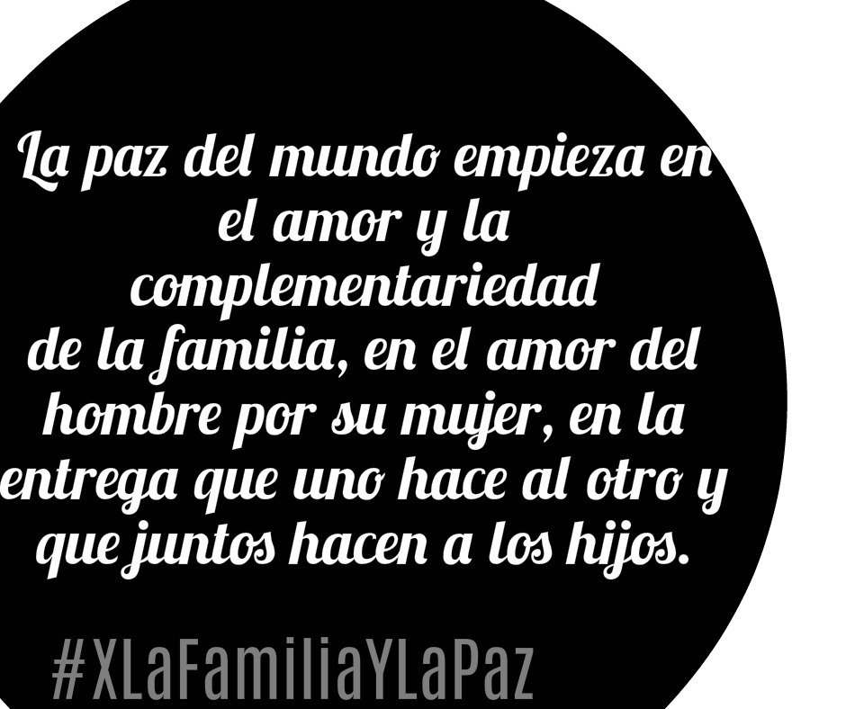Susie_Ascencio's tweet photo. #XLaFamiliaYLaPaz
La sociedad tiene un modelo de matrimonio que ha demostrado su eficacia durante siglos. https://t.co/FHUim4vDgB