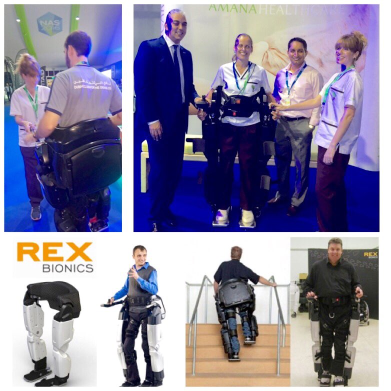 nedaljuma's tweet photo. REX is a self supporting, robotic mobility device @AmanaHealthcare #rexbionics @nz_global @NZTEnews @SaeedHareb https://t.co/Vs4y38q2qX