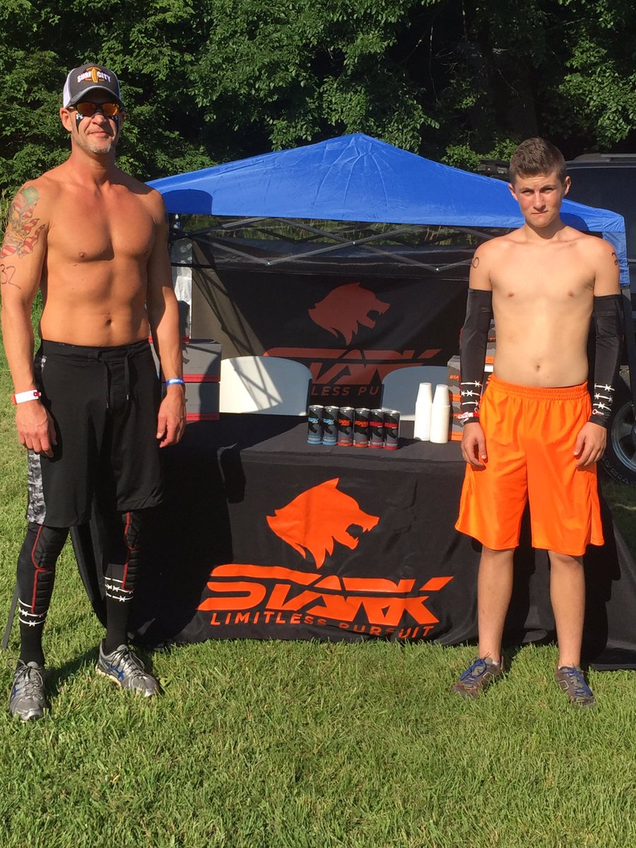 OptimusStark's tweet photo. @ScottBrackemyer & my son nephew ready to kill at at Muscle Up Marathon! #fueledbystark #starkenergy #obstacleguard https://t.co/Xp5ddHjZKh