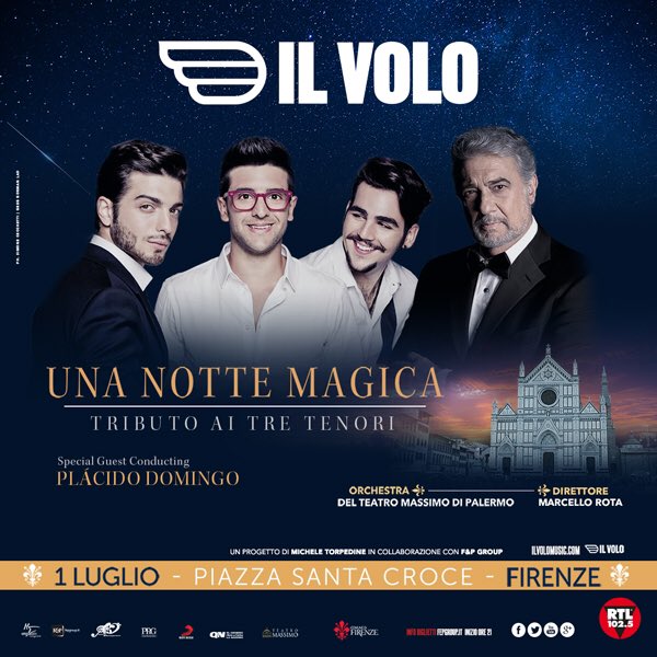 rtl1025's tweet photo. Saremo con @ilvolo a #Firenze l'1 luglio per un evento con @PlacidoDomingo @fepgrouplive #CocaColaSummerFestival https://t.co/mN5j27TAyk